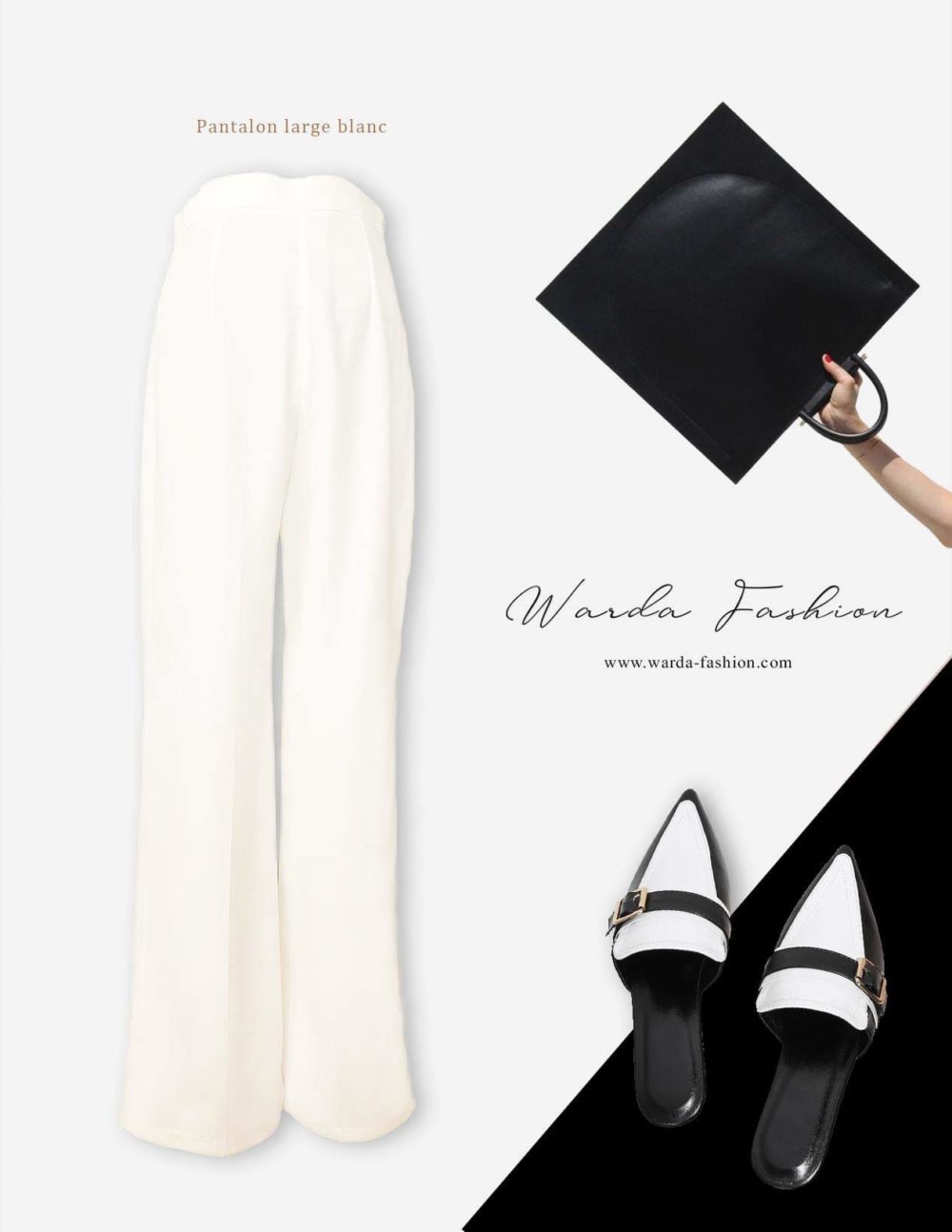 Pantalon Large Blanc