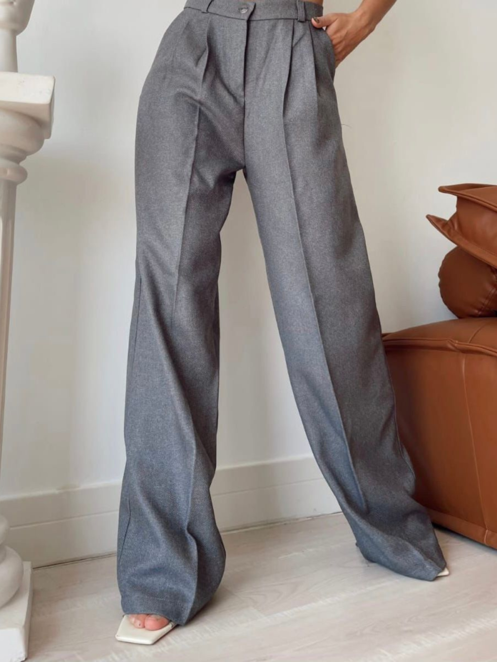 Pantalon Large Gris – Image 2