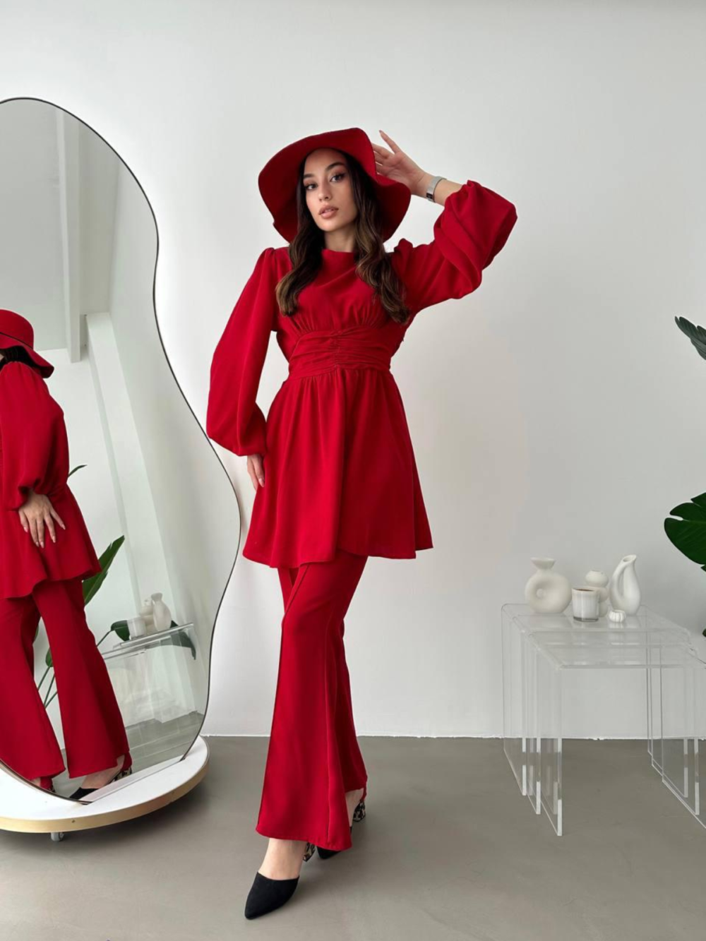 ensemble femme rouge