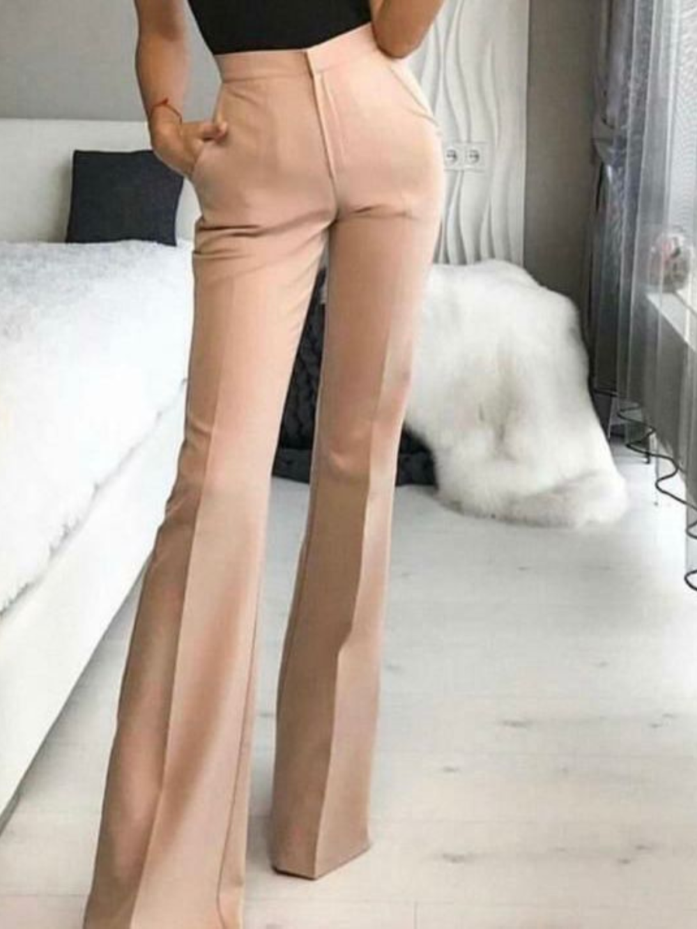 Pantalon Flare Beige
