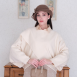 PULL CACHE_COEUR EN BLANC CREME